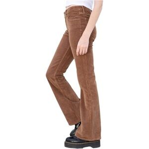 Vintage LOW RISE FLARE LEG CORDUROY Trousers 14 Brown Grunge Hippie Gorpcore